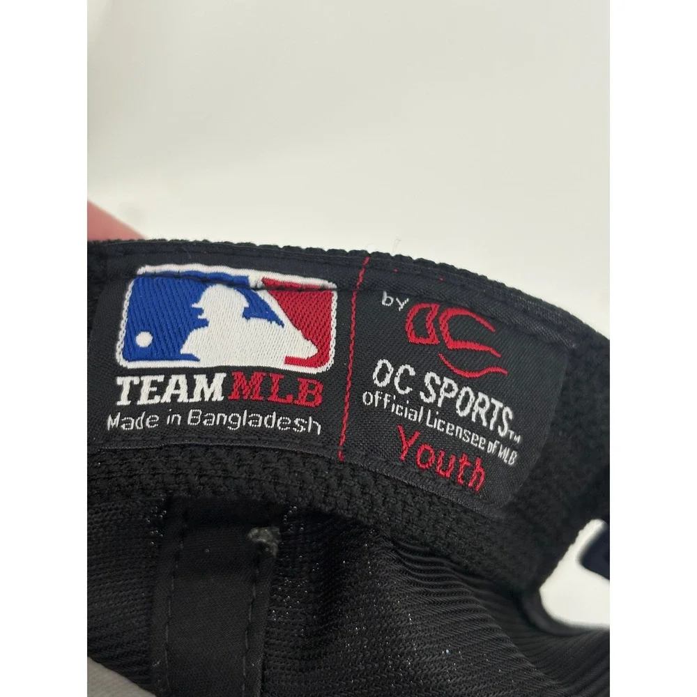 Team MLB Hat Youth OSFA Navy Blue Atlanta Braves Baseball Cap Adjustable‎ Mesh